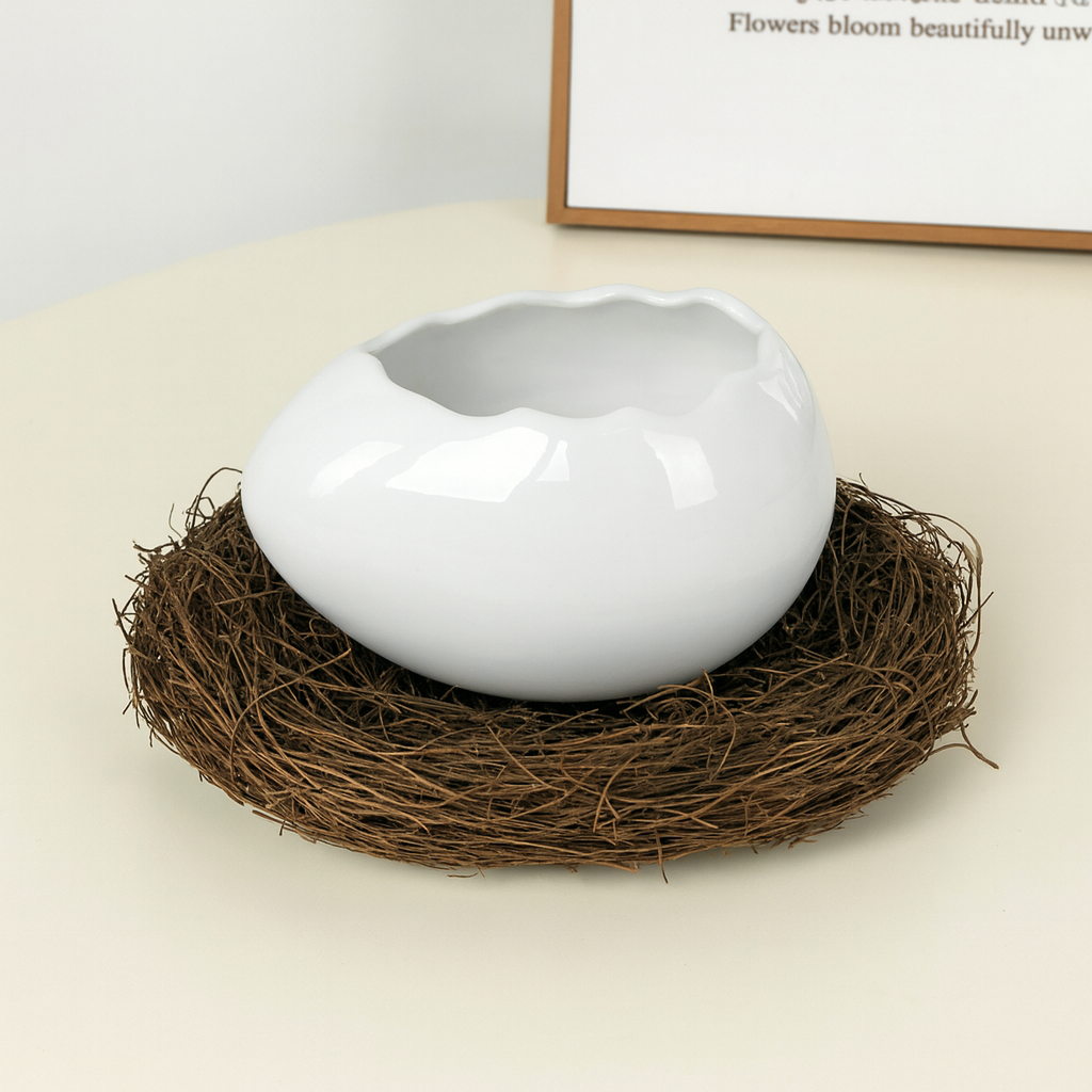 Eggshell Nest Ceramic Bowl