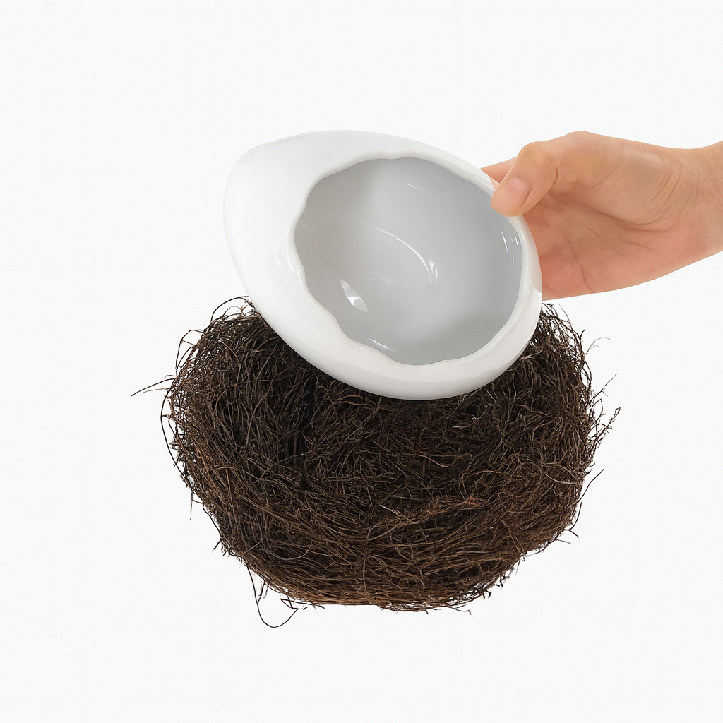 Eggshell Nest Ceramic Bowl