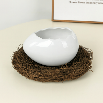 Eggshell Nest Ceramic Bowl