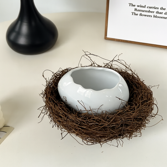 Eggshell Nest Ceramic Bowl