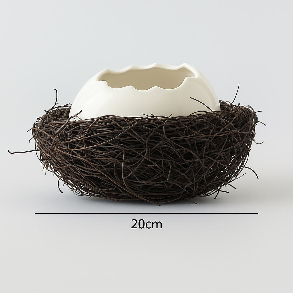 Eggshell Nest Ceramic Bowl
